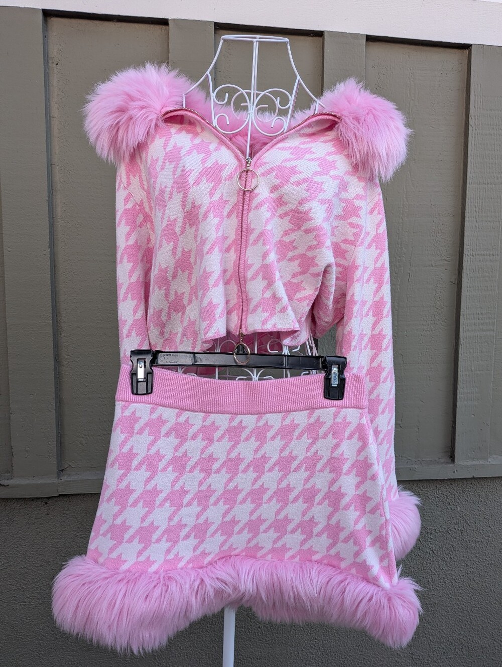 Mumu Fluffy Pink Starred Patterned Set